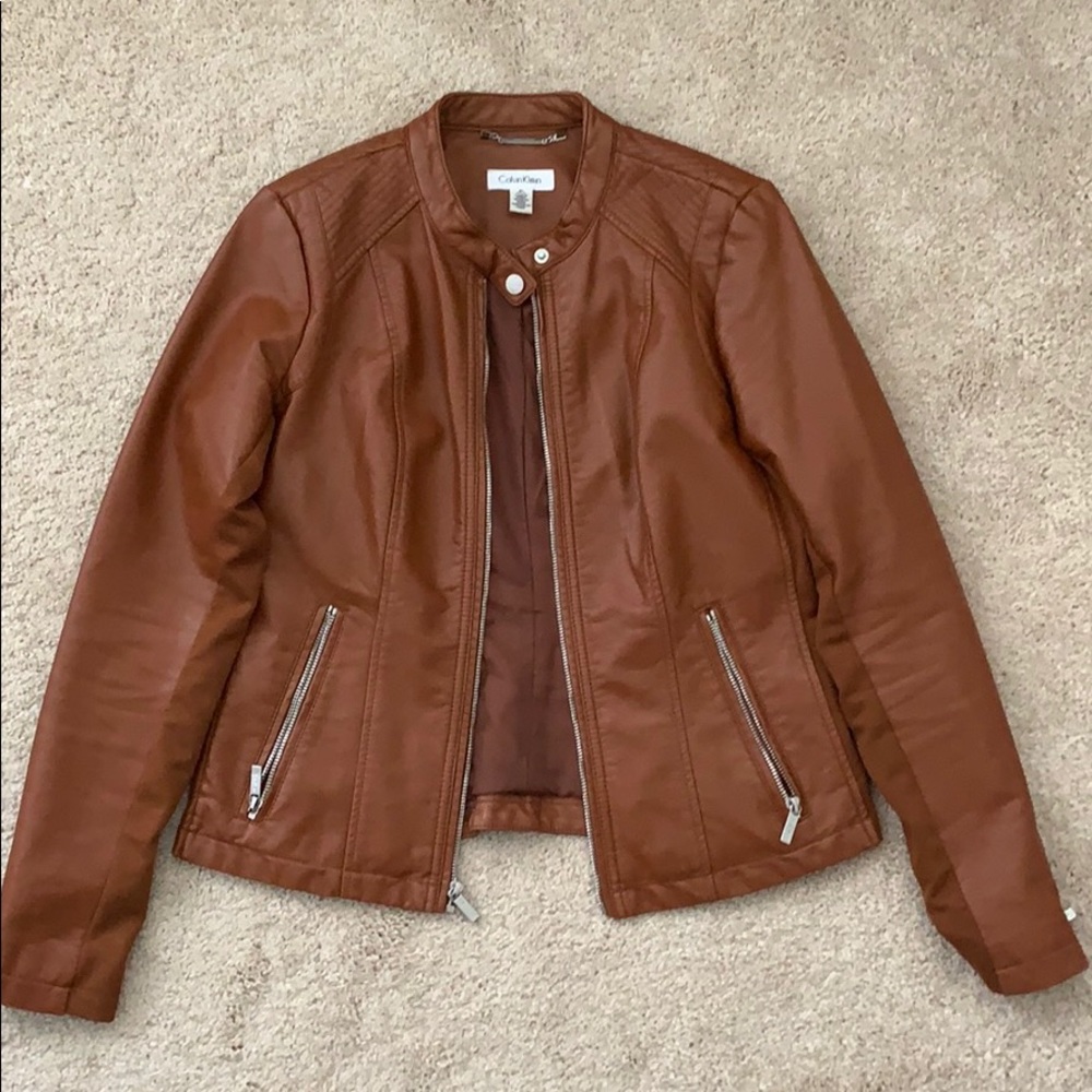 Calvin Klein Brown Leather Jacket